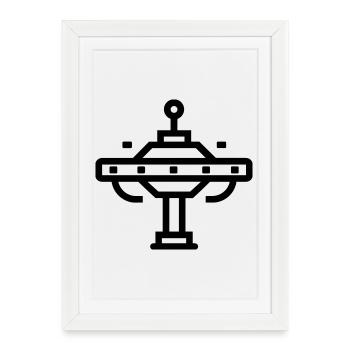 station spatiale - Affiche encadrée (27 × 37 cm) - blanc - Devant