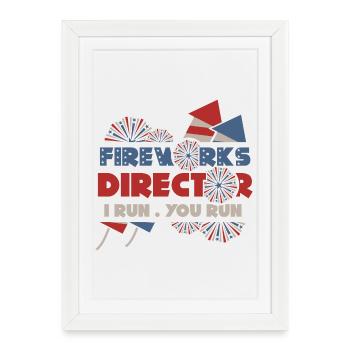 Directeur de feux d’artifice – Je cours, tu cours - Affiche encadrée (27 × 37 cm) - blanc - Devant
