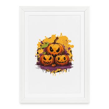Citrouille Gang Halloween Imprimer - Affiche encadrée (27 × 37 cm) - blanc - Devant
