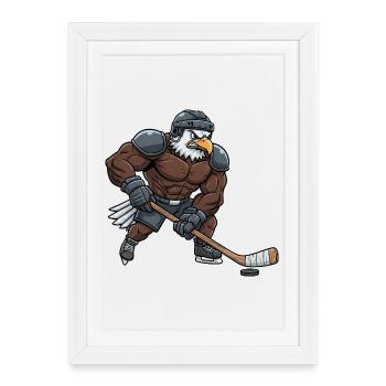 Starker Adler Eishockeyspieler mit Herrchen Cool - Framed poster (27 × 37 cm) - white - Front