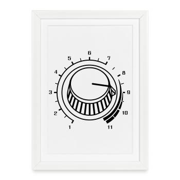 Volume, Monter le son, Volume, Musique, Fête, Son DJ - Affiche encadrée (27 × 37 cm) - blanc - Devant