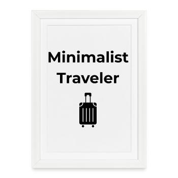 Minimalist Traveler – Chemise d’aventure - Affiche encadrée (27 × 37 cm) - blanc - Devant