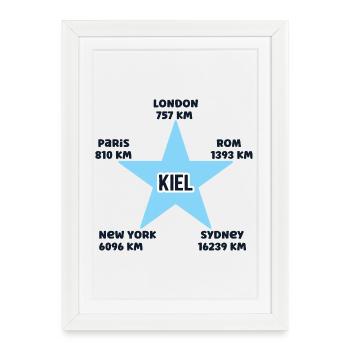 Kiel Vacances Côte Mer Baltique Port Kiel Home - Affiche encadrée (27 × 37 cm) - blanc - Devant