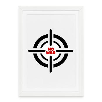 Emblème No War - Affiche encadrée (27 × 37 cm) - blanc - Devant