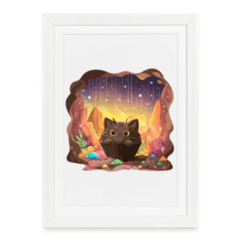 Cat Cake Crystal Cave - Framed poster (27 × 37 cm) - white - Front