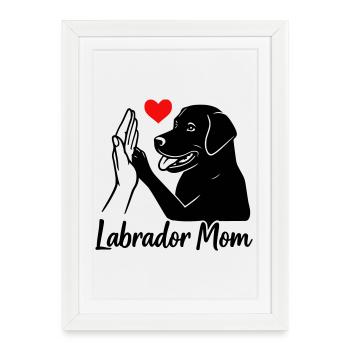 Labrador Mom - Framed poster (27 × 37 cm) - white - Front