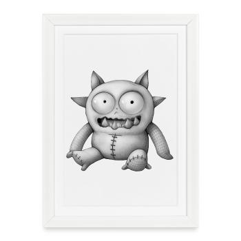 MONSTER DOLL #6 [Black & White] - Affiche encadrée (27 × 37 cm) - blanc - Devant
