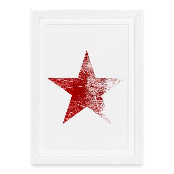 Étoile rouge utilisée Look communiste de l’Union soviétique - Affiche encadrée (27 × 37 cm) - blanc - Devant
