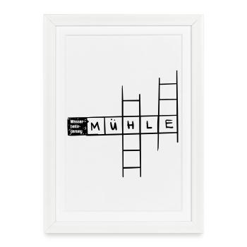 Transport fluvial - moulin - Affiche encadrée (27 × 37 cm) - blanc - Devant