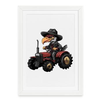 Éleveur de tracteurs Harpy Bird - Affiche encadrée (27 × 37 cm) - blanc - Devant
