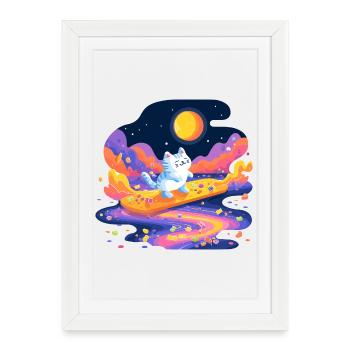Cats on sugar stream - Framed poster (27 × 37 cm) - white - Front