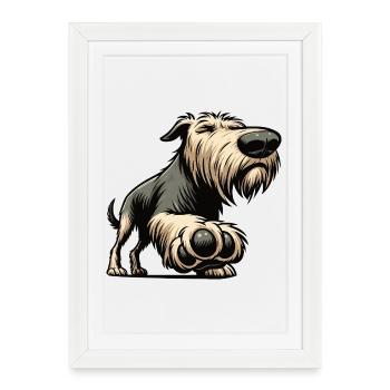 Lévrier irlandais Lévrier Propriétaire de chien de lévrier Fan de chien de loup - Affiche encadrée (27 × 37 cm) - blanc - Devant