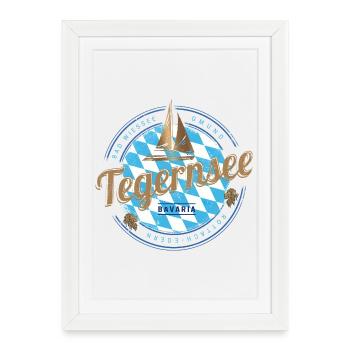 Tegernsee Bavaria Germany Sailing Ship Souvenir - Framed poster (27 × 37 cm) - white - Front