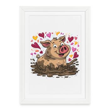 Heart's Anger in the Mud Heart - Framed poster (27 × 37 cm) - white - Front