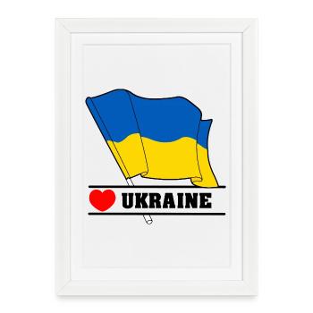 UKRAINE Heart - Affiche encadrée (27 × 37 cm) - blanc - Devant