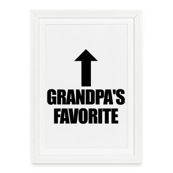Petit-enfant préféré Lustig Je suis le préféré de Papy - Affiche encadrée (27 × 37 cm) - blanc - Devant