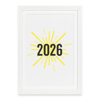 Début de l’année 2026 - Affiche encadrée (27 × 37 cm) - blanc - Devant