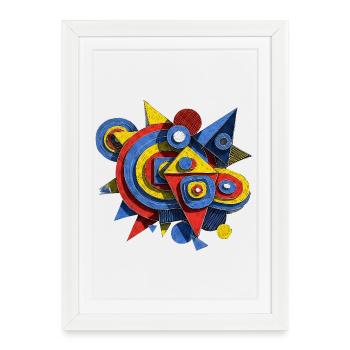 Art Motif Moderne Abstrait - Affiche encadrée (27 × 37 cm) - blanc - Devant