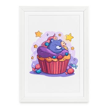 Sweet Bear Cupcake Dream - Framed poster (27 × 37 cm) - white - Front