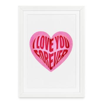 Heart with the inscription I Love You Forever - Framed poster (27 × 37 cm) - white - Front