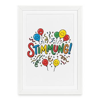 Ambiance Carnaval, Confettis Fun Shirt & Hoodie - Affiche encadrée (27 × 37 cm) - blanc - Devant