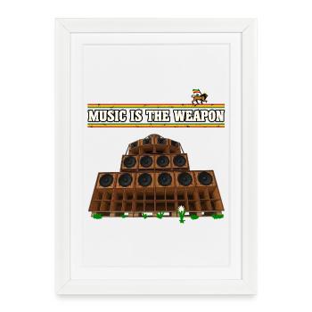 Dub Reggae Music - Framed poster (27 × 37 cm) - white - Front