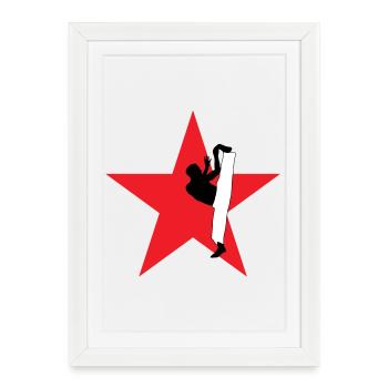 Capoeira - Combat - Danse - Affiche encadrée (27 × 37 cm) - blanc - Devant