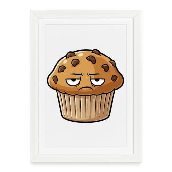 Grim Muffin Face - Affiche encadrée (27 × 37 cm) - blanc - Devant