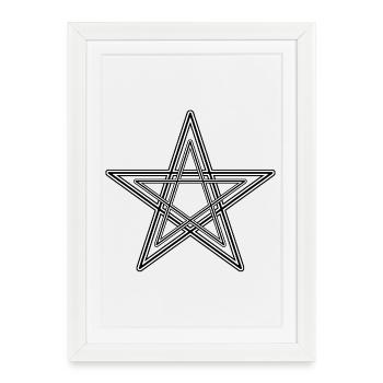 Pentgram / Drudenfuß - Framed poster (27 × 37 cm) - white - Front