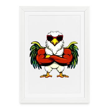 Adler Fitness - Affiche encadrée (27 × 37 cm) - blanc - Devant