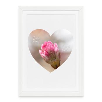 Spring love a pink blossom heart - Framed poster (27 × 37 cm) - white - Front
