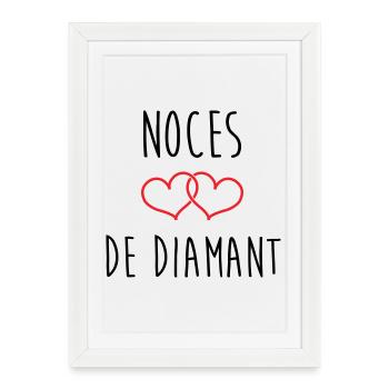 Wedding Anniversary - Diamond Wedding (60 years) - Framed poster (27 × 37 cm) - white - Front