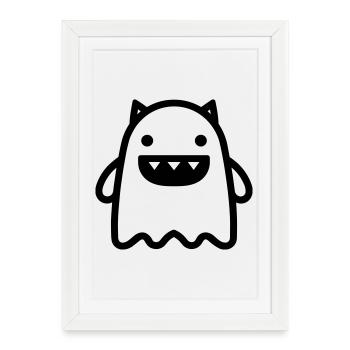 monstre - Affiche encadrée (27 × 37 cm) - blanc - Devant