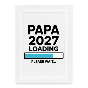 Futur Papa 2027 Chargement en Cours - Affiche encadrée (27 × 37 cm) - blanc - Devant