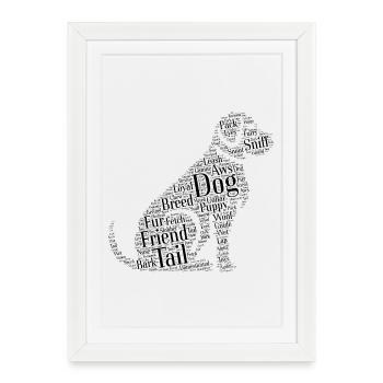 Dog Cloud - Framed poster (27 × 37 cm) - white - Front