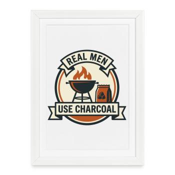 Purist Charcoal Barbecue - Framed poster (27 × 37 cm) - white - Front