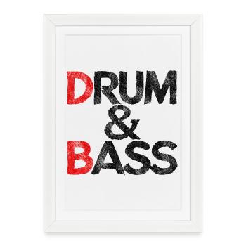 Drum & Bass / Rum & Ass Drummer Band Music - Framed poster (27 × 37 cm) - white - Front