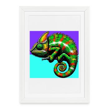 chameleon - Framed poster (27 × 37 cm) - white - Front