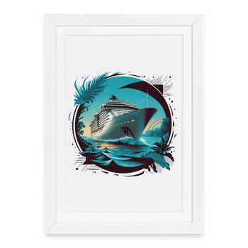 Kunstdruck von Kreuzfahrtschiffen - Gerahmtes Poster (27 × 37 cm) - Weiß - Vorne