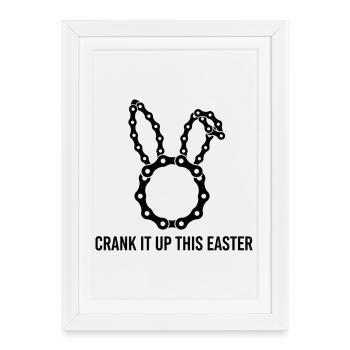 Chaîne de Vélo de Lapins de Pâques Démarre - Affiche encadrée (27 × 37 cm) - blanc - Devant