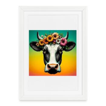 vache - Affiche encadrée (27 × 37 cm) - blanc - Devant