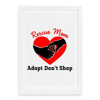 Cœur de protection animale de la maman sauvée - Affiche encadrée (27 × 37 cm) - blanc - Devant