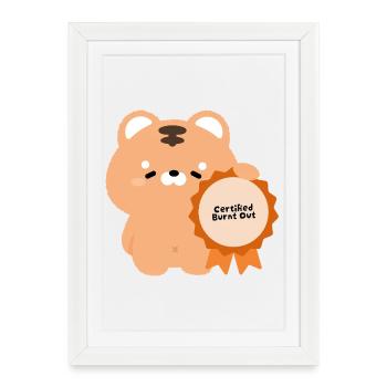 Tigre Brûlé Certifié - Affiche encadrée (27 × 37 cm) - blanc - Devant