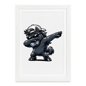 Cheval de dabing - Affiche encadrée (27 × 37 cm) - blanc - Devant