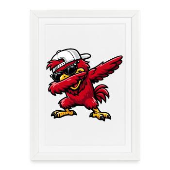 Dabbing Cardinal - Framed poster (27 × 37 cm) - white - Front