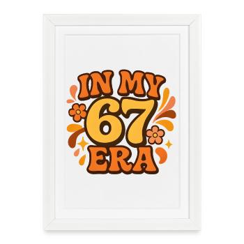 Dans mon anniversaire d’humour italien de cerveau pourri de l’ère 67 - Affiche encadrée (27 × 37 cm) - blanc - Devant