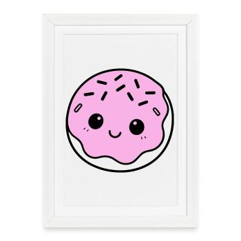 Donut mignon - Affiche encadrée (27 × 37 cm) - blanc - Devant