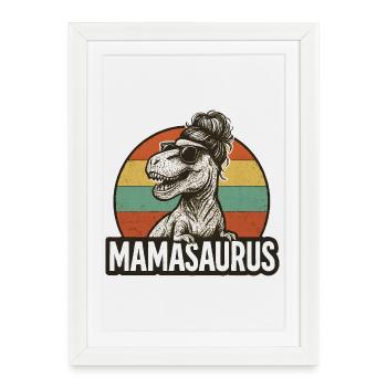 Mamasaurus Mom Mom Gift Idea Humor Funny - Framed poster (27 × 37 cm) - white - Front