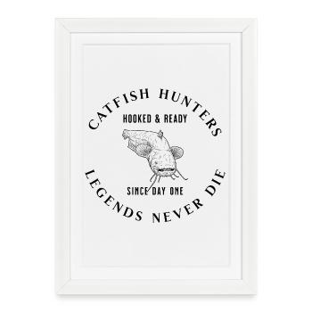 Chasseurs de poisson-chat - Les légendes ne meurent jamais - Affiche encadrée (27 × 37 cm) - blanc - Devant