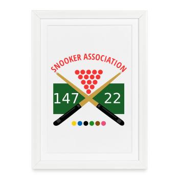 Logo du snooker : Signales de croisement 147 22 - Affiche encadrée (27 × 37 cm) - blanc - Devant